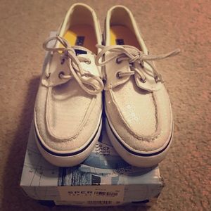 Sperry Top-sider- Bahama white sequins
